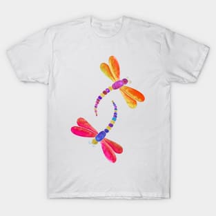 Pink and orange dragonflies T-Shirt